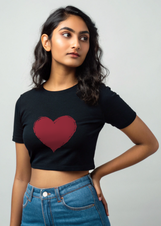 Red Heart Crop Top – Iconic 'Friends' Fashion