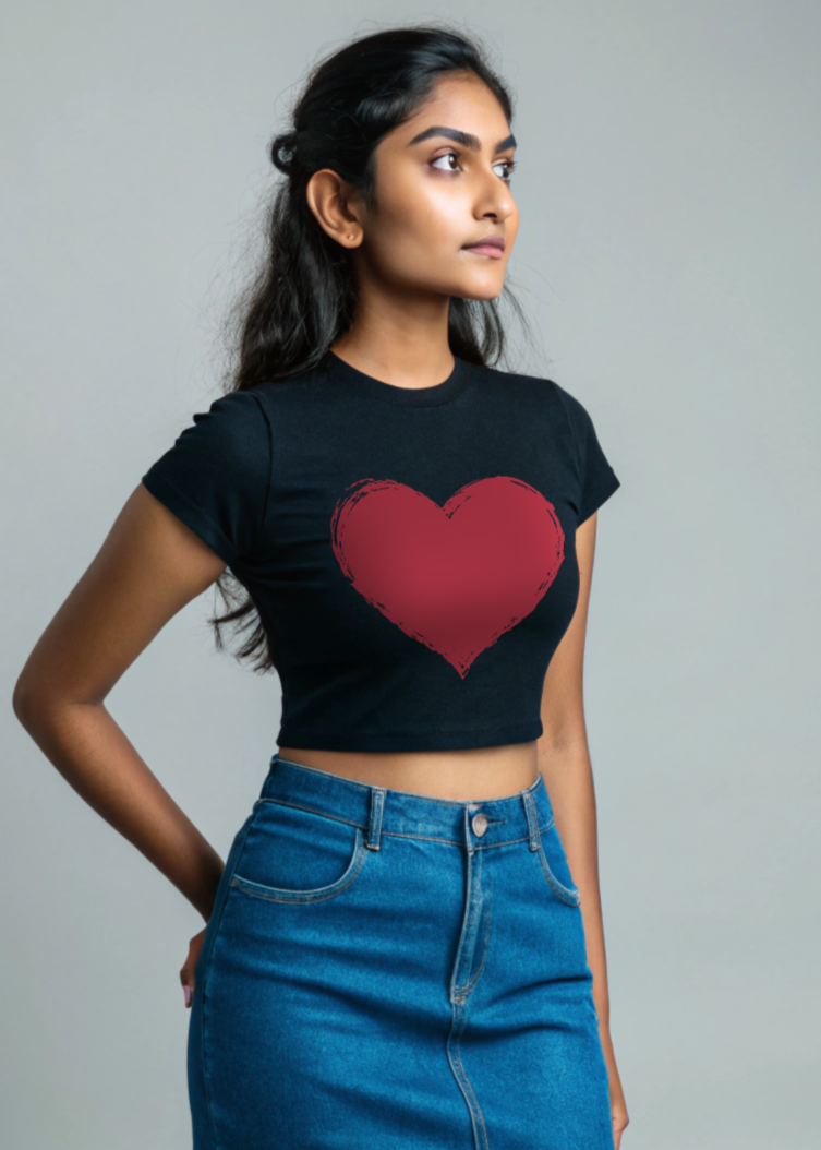 Red Heart Crop Top – Iconic 'Friends' Fashion