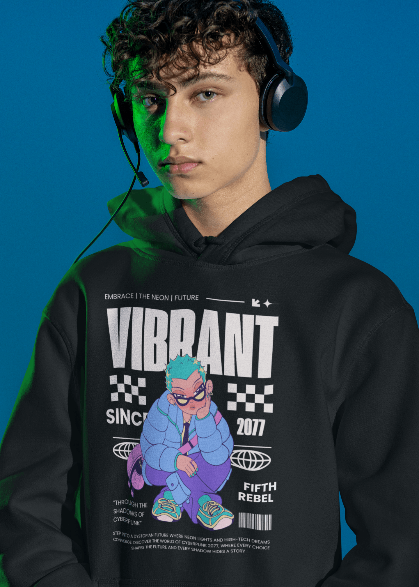 Cyberpunk Edge – Premium Unisex Oversized Hoodie for Rebels - Fifth Rebel